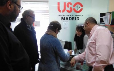 La sede de USO-Madrid se vuelca con el blindaje de las pensiones