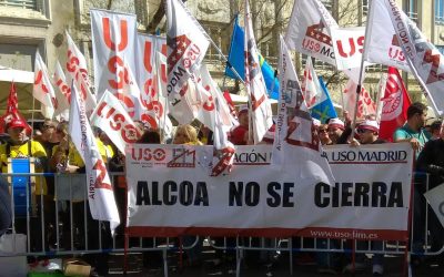 USO se vuelca en el apoyo a los trabajadores de Alcoa frente al Congreso