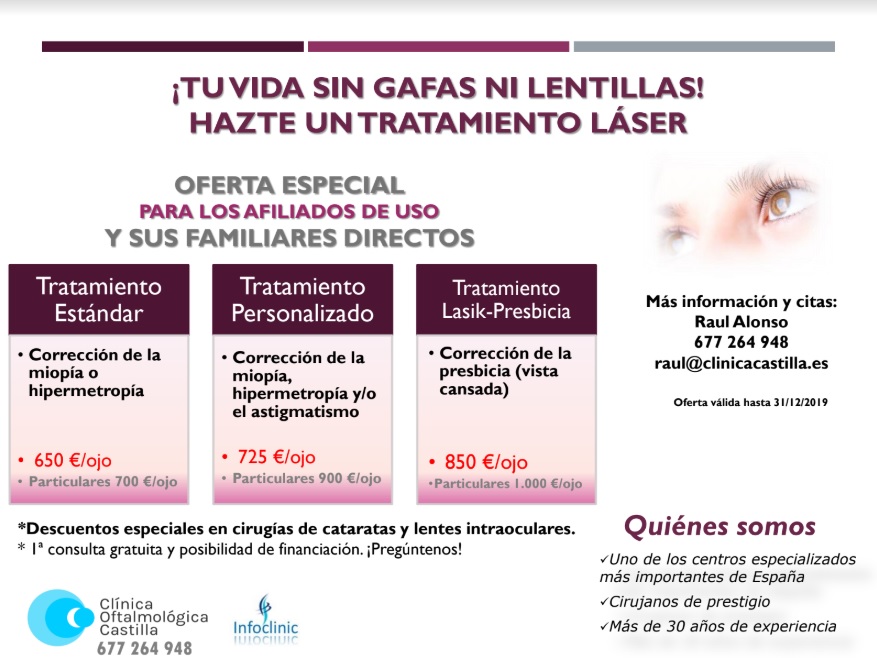 Oferta de tratamiento láser en Clínica Oftamológica Castilla
