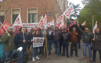 FTSP-USO se concentra contra la «empresa pirata» Ariete Seguridad