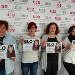 Compañeras de USO-Madrid y la secretaria general, Conchi Iniesta.