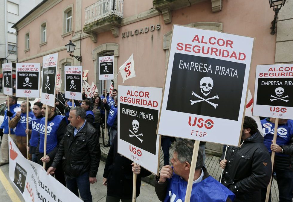Manifestación de trabajadores de Alcor en Asturias