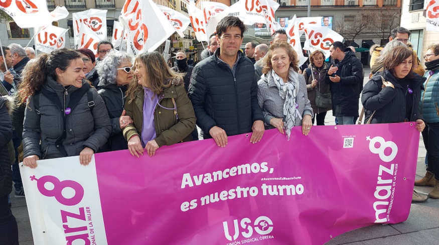 USO-Madrid estuvo presente en la concentración 8M2023 de la USO en Callao