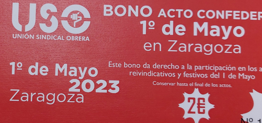 Primero de Mayo en Zaragoza: ya puedes recoger tu bono en nuestra sede