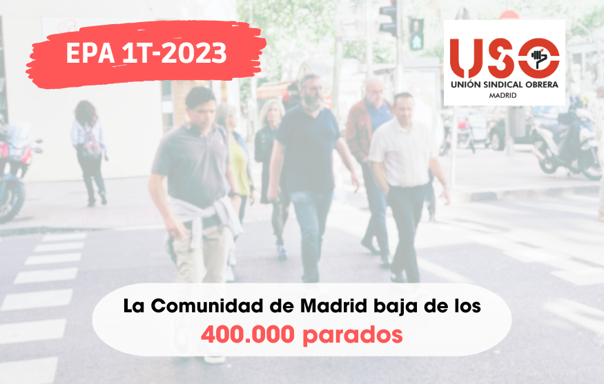 EPA primer trimestre 2023: El paro baja de la barrera psicológica de los 400.000 en la Comunidad de Madrid