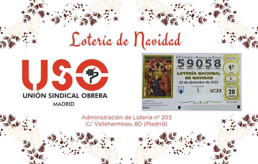 Ya está disponible la Lotería de Navidad de USO-Madrid