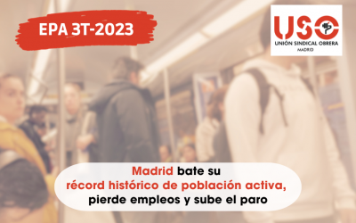 EPA tercer trimestre 2023: Madrid bate su récord de población activa y, como consecuencia, pierde empleos y sube el paro