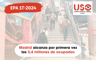 EPA primer trimestre 2024: Madrid alcanza por primera vez los 3,4 millones de ocupados