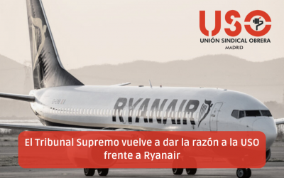El Tribunal Supremo vuelve a dar la razón a la USO frente a Ryanair