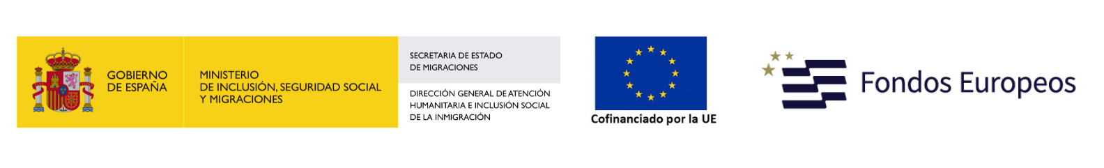 Ministerio Unión Europea Fondos Europeos Inmigración logotipo