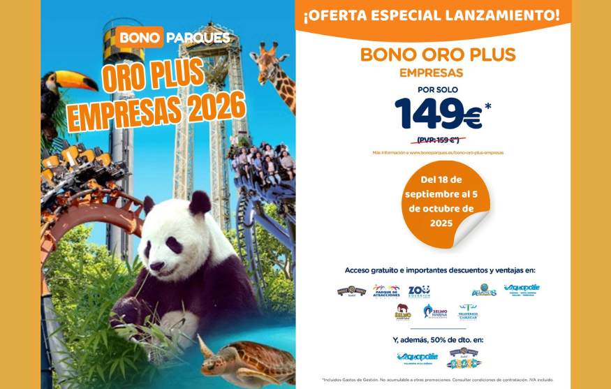 Bono Parques Oro Plus Empresas 2026