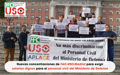 Nuevas concentraciones de FAC-USO-Madrid para exigir salarios dignos para el personal civil del Ministerio de Defensa
