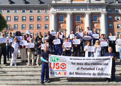 FAC-USO-Madrid vuelve a movilizarse para denunciar la discriminación salarial del personal civil del Ministerio de Defensa