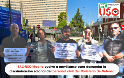 FAC-USO-Madrid vuelve a movilizarse para denunciar la discriminación salarial del personal civil del Ministerio de Defensa