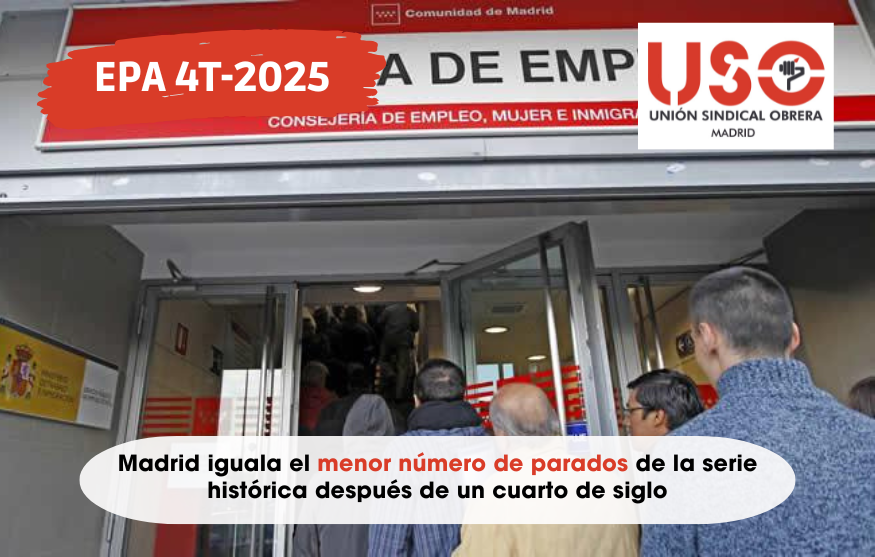 EPA 4T 2025: La Comunidad de Madrid se acerca al menor número de parados de la serie histórica después de un cuarto de siglo