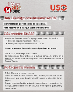 ¡El Primero de Mayo vuelve a las calles de Madrid! No te quedes sin tu bono