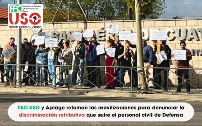 FAC-USO y Aplage retoman las movilizaciones para denunciar la discriminación retributiva que sufre el personal civil de Defensa