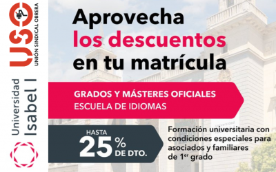 Descuentos en la Universidad Isabel I de Burgos para la afiliación y familiares